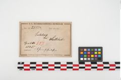 Etikett zu Keramikkragenrandgefäß (NHMW-PRAE-025334)